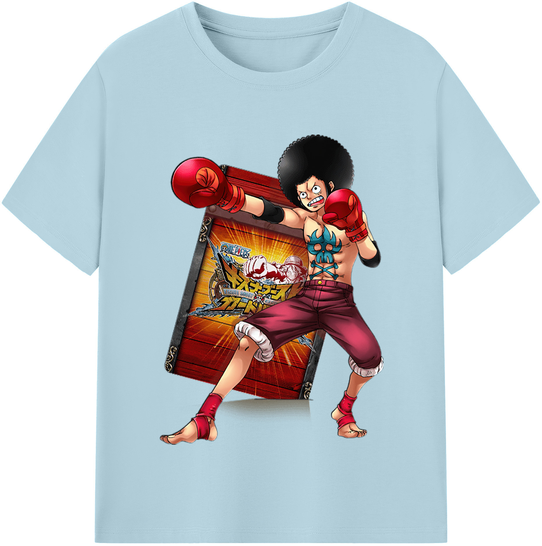 ワンピース モンキー・D・ルフィ ONE PIECE Monkey D. Luffy 綿100％半袖Tシャツ（フロントプリント）